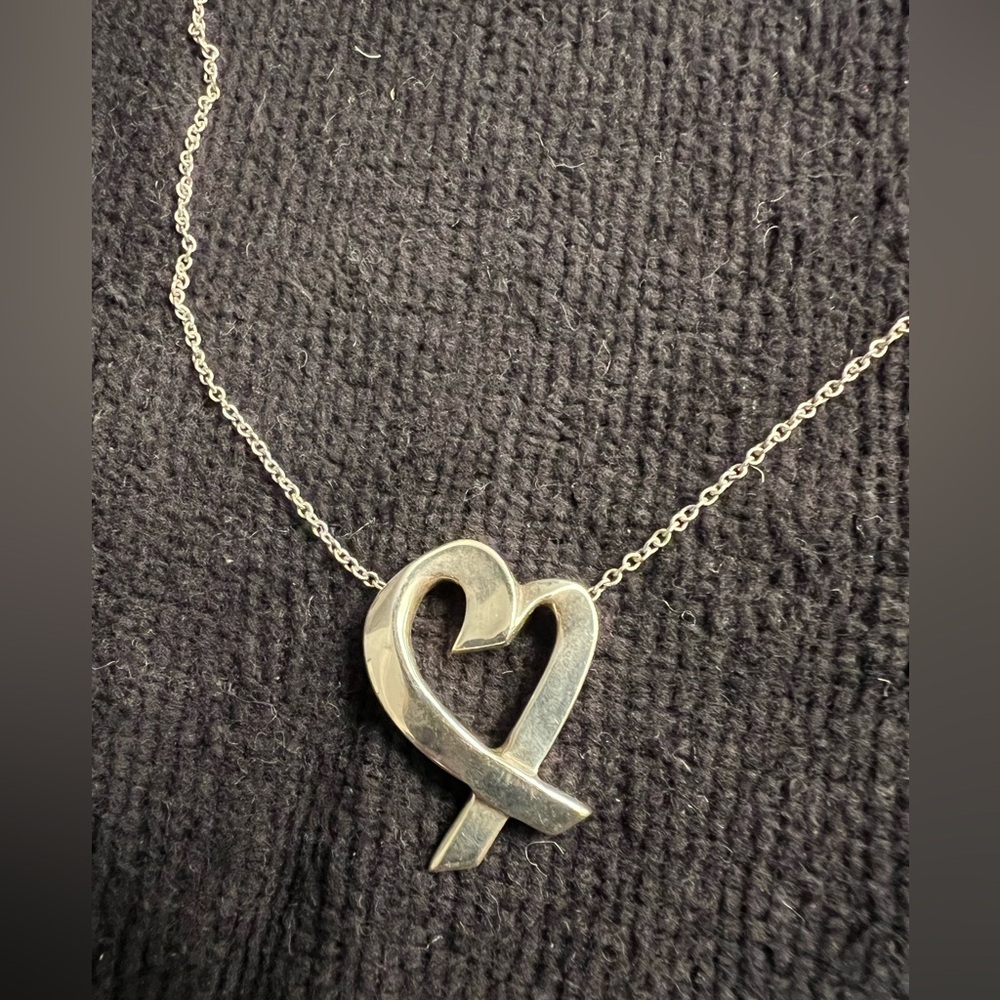 Tiffany & Co Paloma Picasso Loving Heart Sterling Silver Necklace 18” - Picture 5 of 9